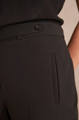 LARA BLACK MICROFIBRE CIGARETTE TROUSERS