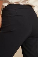 LARA NAVY MICROFIBRE CIGARETTE TROUSERS