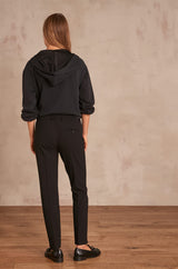 VALERO BLACK MICROFIBRE CIGARETTE TROUSERS