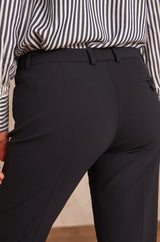 VALERO NAVY MICROFIBRE CIGARETTE TROUSERS