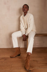 PATIENCE WHITE STRAIGHT-LEG COTTON JEANS