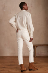 PATIENCE WHITE STRAIGHT-LEG COTTON JEANS