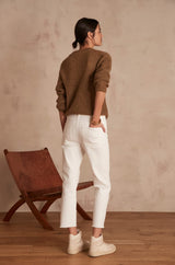 PATIENCE WHITE STRAIGHT-LEG COTTON JEANS