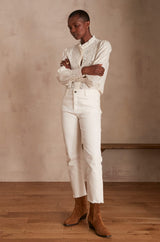 PATIENCE WHITE STRAIGHT-LEG COTTON JEANS