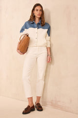 PATIENCE WHITE STRAIGHT-LEG COTTON JEANS