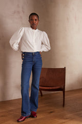 NINON NAVY BLUE FLARED JEANS