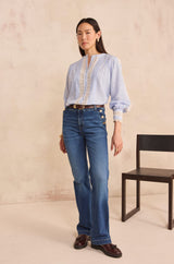NINON NAVY BLUE FLARED JEANS