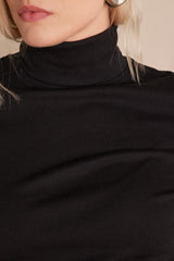FERGUIE BLACK COTTON TURTLENECK T-SHIRT