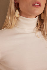 FERGUIE IVORY COTTON TURTLENECK T-SHIRT