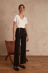 HUBERT FLARED BLACK SAILOR TROUSERS