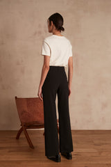 HUBERT FLARED BLACK SAILOR TROUSERS