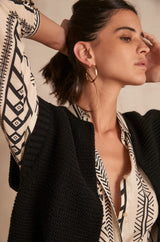 BALDINI BLACK SLEEVELESS WOOL CARDIGAN