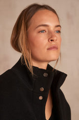 MAGDA STRAIGHT BLACK RECYCLED WOOL COAT