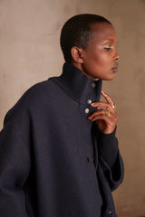 MAGDA NAVY WOOL COAT