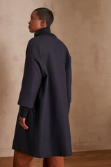 MAGDA NAVY WOOL COAT