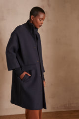 MAGDA NAVY WOOL COAT