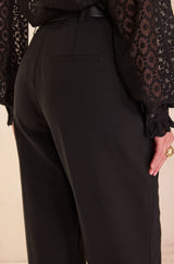 LAYLA BLACK WIDE-LEGGED TROUSERS