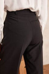 LAYLA BLACK WIDE-LEGGED TROUSERS