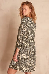 CALYPSO ECRU PRINTED DRESS