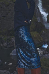 ARIEL BLUE SEQUIN SKIRT