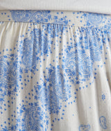 AICHA BLUE WHITE PRINTED TIERED SKIRT