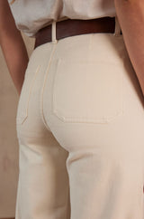 SELYNA CREAM WIDE LEG JEANS