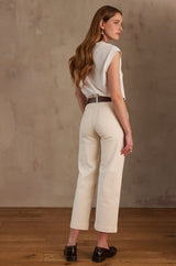 SELYNA CREAM WIDE LEG JEANS