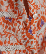 TAHA ORANGE PRINTED BLOUSE