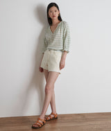 TEA BEIGE CHECKED BLOUSE