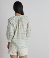TEA BEIGE CHECKED BLOUSE
