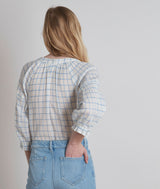 TEA WHITE CHECKED BLOUSE