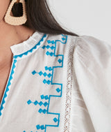 MAYA WHITE EMBROIDERED BLOUSE