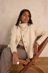 BROOKLYN ECRU SLEEVELESS JACKET