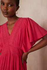 CAMILLE FUCHSIA LACE DRESS