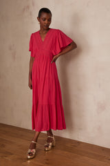 CAMILLE FUCHSIA LACE DRESS