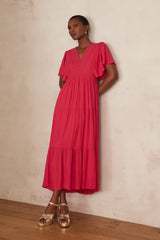 CAMILLE FUCHSIA LACE DRESS