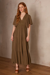 CAMILLE OLIVE LACE DRESS