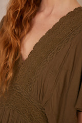 CAMILLE OLIVE LACE DRESS