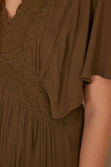 CAMILLE OLIVE LACE DRESS