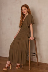 CAMILLE OLIVE LACE DRESS