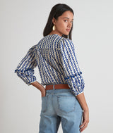 MARJORIE BLUE ORIGINAL PRINT BLOUSE
