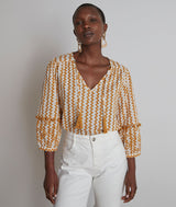 MARJORIE YELLOW ORIGINAL PRINT BLOUSE