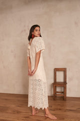 CARIMA CREAM LACE DRESS