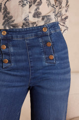 OXAN NAVY BLUE WIDE-LEG JEANS