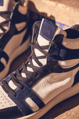 LUCAS NAVY BLUE LEATHER SNEAKERS