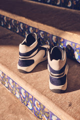 LUCAS NAVY BLUE LEATHER SNEAKERS
