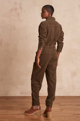 TESSIA GREEN CORDUROY JUMPSUIT