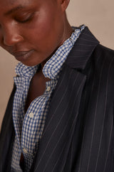 FLORINE NAVY BLUE PINSTRIPE JACKET