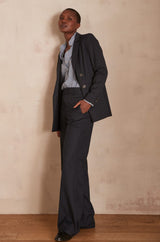 FLORINE NAVY BLUE PINSTRIPE JACKET