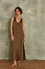 AMIE KAKI MAXI DRESS